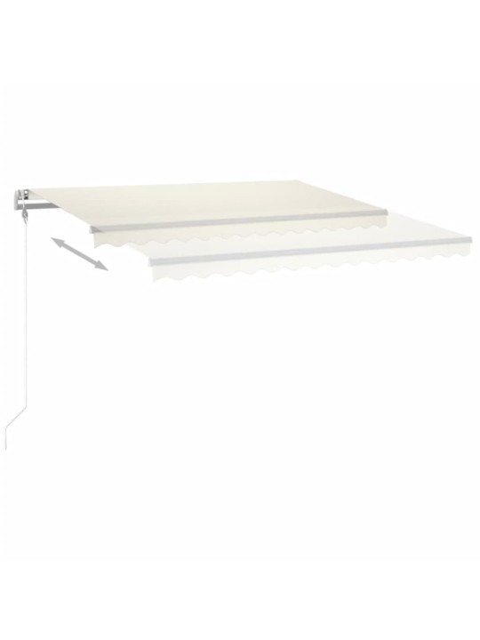 Izvelkama markīze, LED, vēja sensors, krēmkrāsas, 400x350 cm