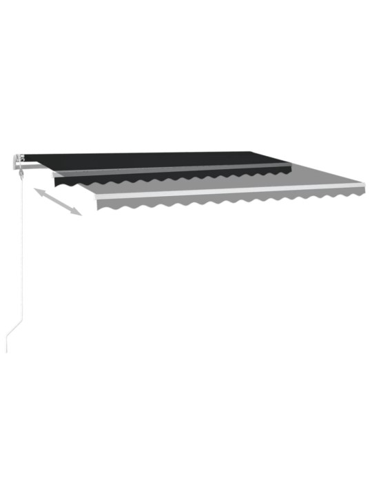 Izvelkama markīze ar led un vēja sensoru, pelēka, 400x350 cm