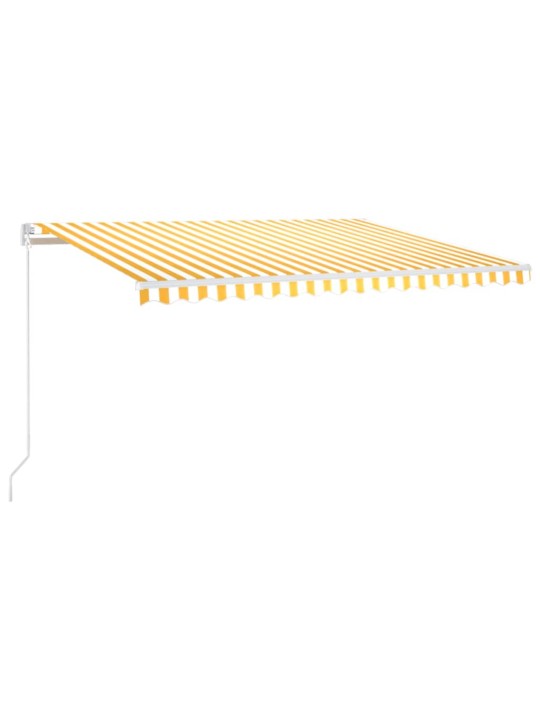 Izvelkama markīze ar led, 450x350cm, manuāla, dzeltena un balta