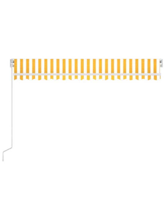 Izvelkama markīze ar led, 450x350cm, manuāla, dzeltena un balta