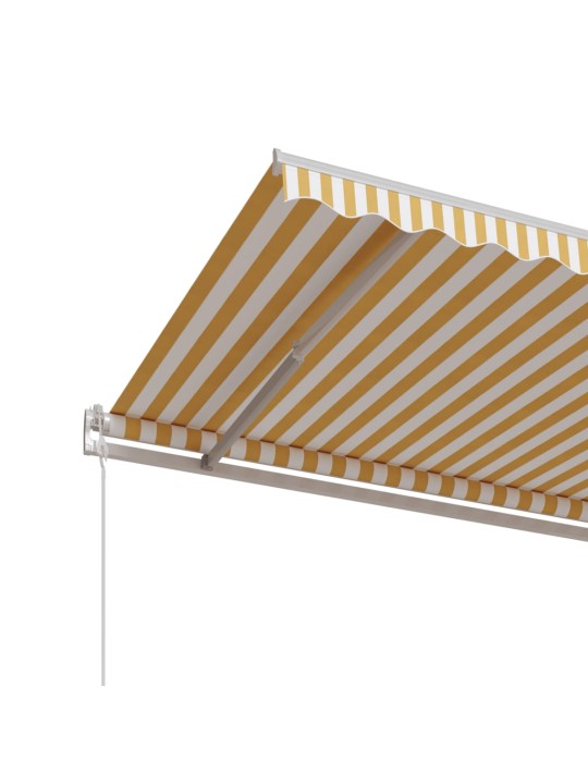 Izvelkama markīze, 450x350 cm, automātiska, dzeltena un balta