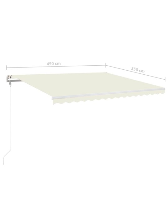 Izvelkama markīze ar led un vēja sensoru, 450x350cm, krēmkrāsas