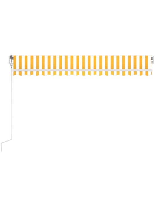 Izvelkama markīze, led, vēja sensors, dzeltena/balta, 450x350cm