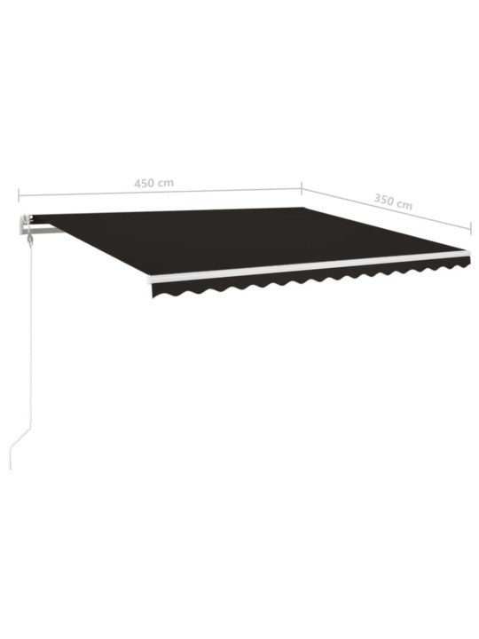 Izvelkama markīze, led, vēja sensors, 450x350cm, antracītpelēka