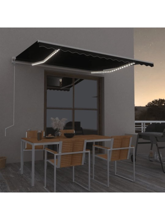 Izvelkama markīze, led, vēja sensors, 450x350cm, antracītpelēka