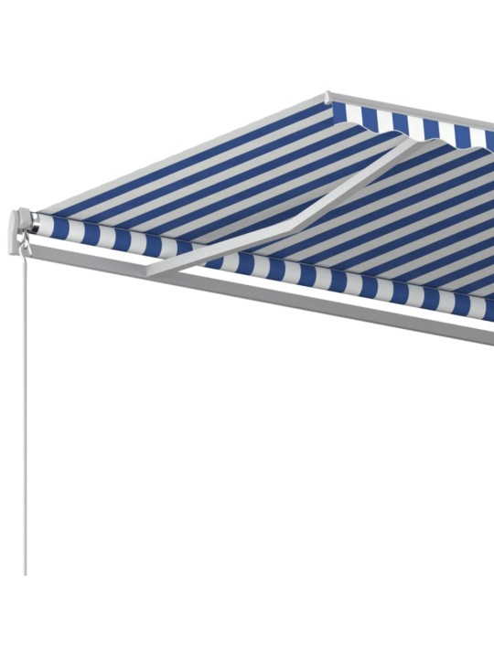 Izvelkama markīze, 500x350 cm, manuāla, zila un balta