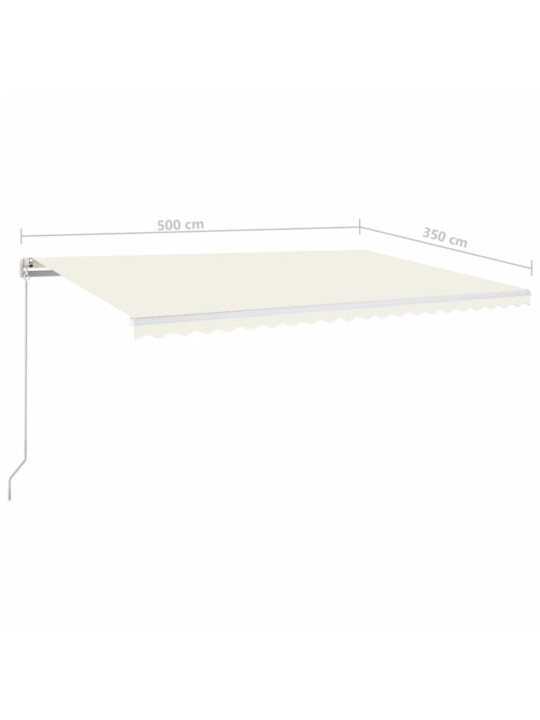 Izvelkama markīze ar led, 500x350 cm, manuāla, krēmkrāsas