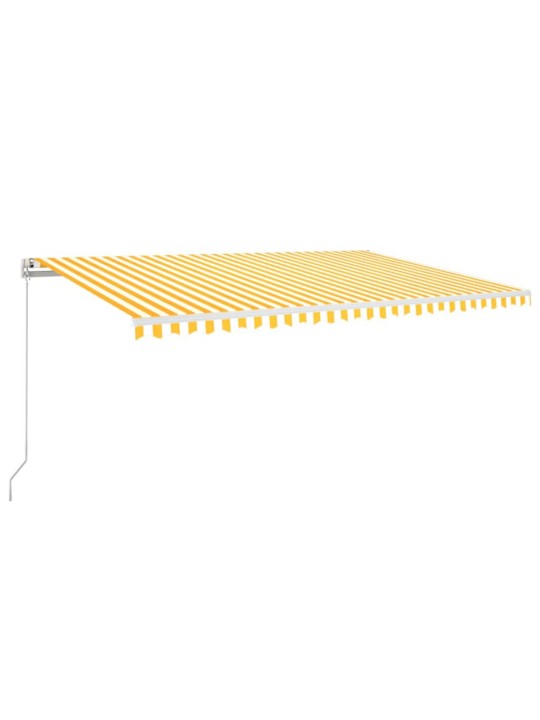 Izvelkama markīze ar led, 500x350 cm, dzeltena un balta
