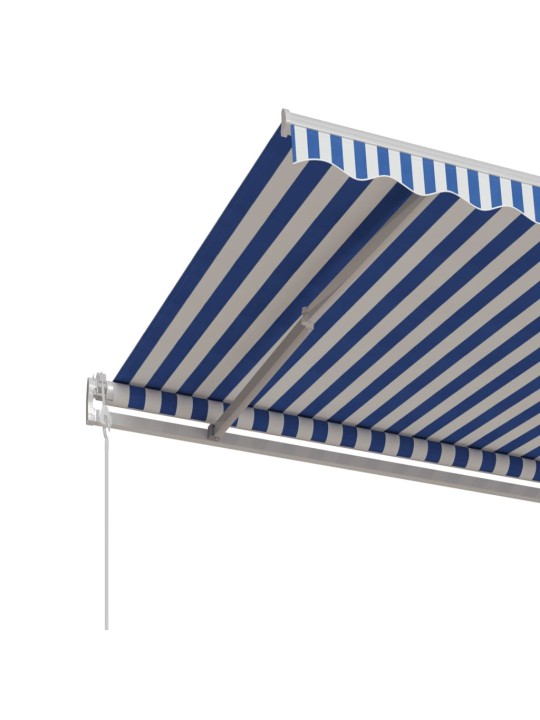 Izvelkama markīze, 500x350 cm, automātiska, zila un balta