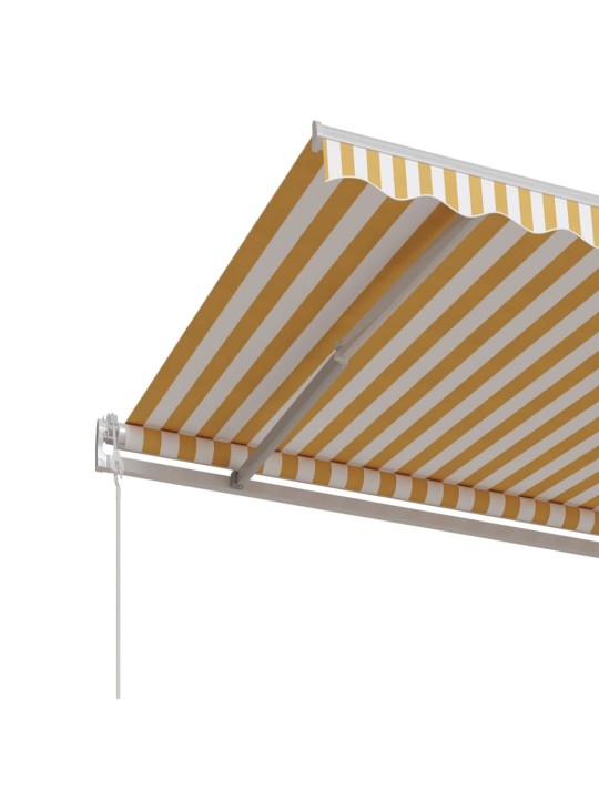 Izvelkama markīze, 500x350 cm, automātiska, dzeltena un balta