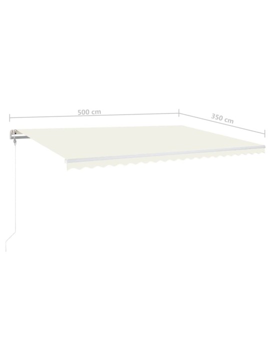 Markīze ar led un vēja sensoru, 500x350 cm, krēmkrāsas