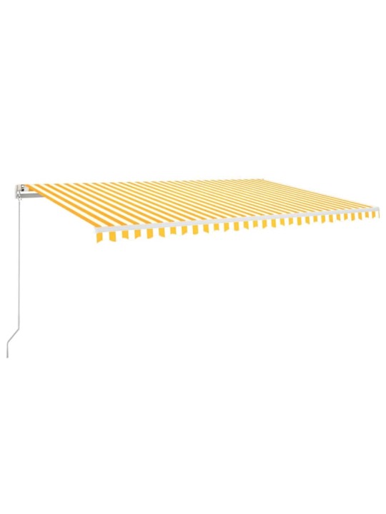 Markīze ar led un vēja sensoru, 500x350 cm, dzeltenbalta