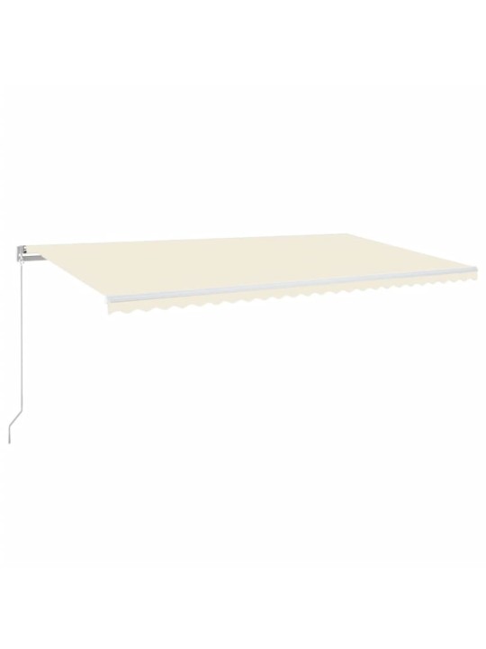 Izvelkama markīze ar led, 600x350 cm, manuāla, krēmkrāsas