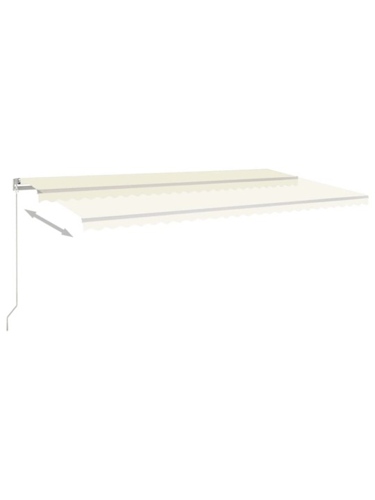 Izvelkama markīze ar led, 600x350 cm, manuāla, krēmkrāsas