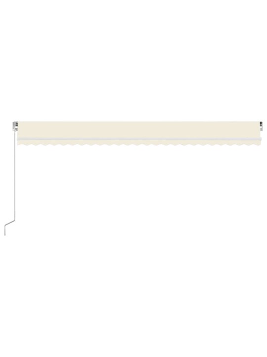 Izvelkama markīze ar led, 600x350 cm, manuāla, krēmkrāsas