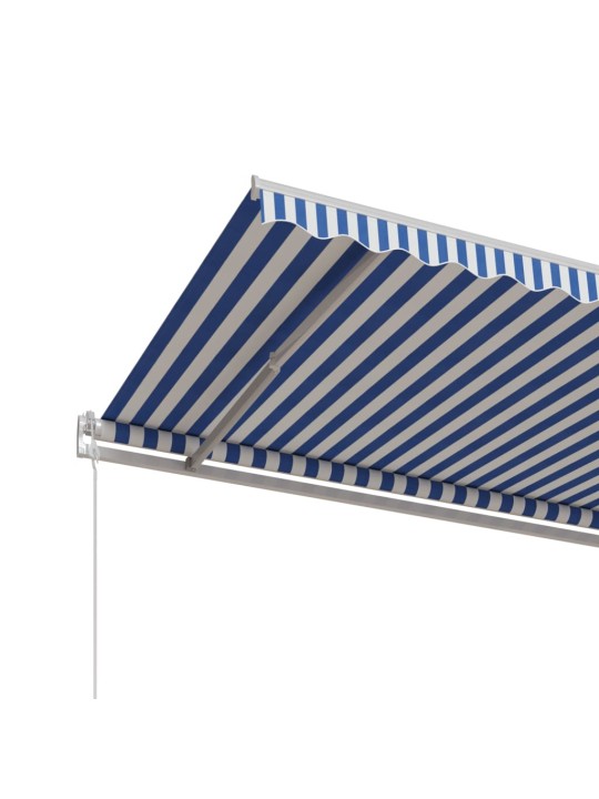 Izvelkama markīze, 600x350 cm, automātiska, zila un balta