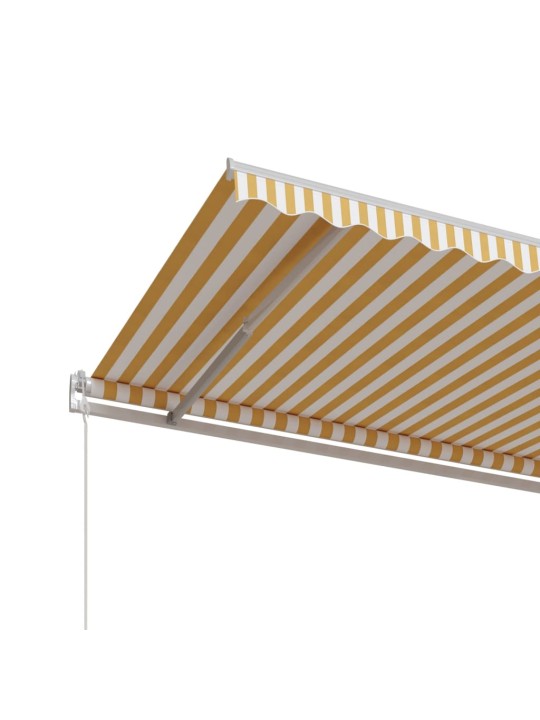 Izvelkama markīze, 600x350 cm, automātiska, dzeltena un balta