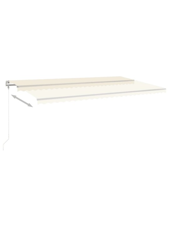 Izvelkama markīze ar led un vēja sensoru, krēmkrāsas, 600x350cm