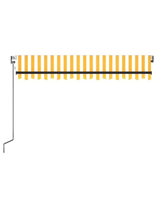 Markīze ar LED un vēja sensoru, 350x250 cm, dzeltenbalta