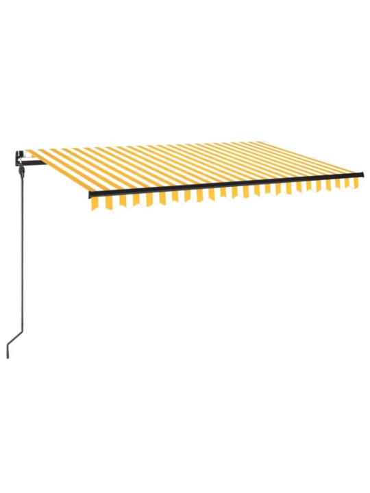 Izvelkama markīze, 450x300 cm, manuāla, dzeltena un balta
