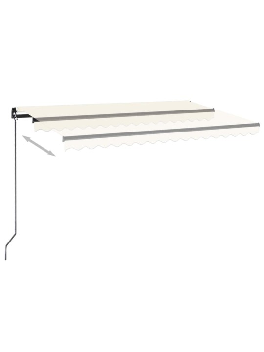 Izvelkama markīze ar led, 450x300 cm, manuāla, krēmkrāsas