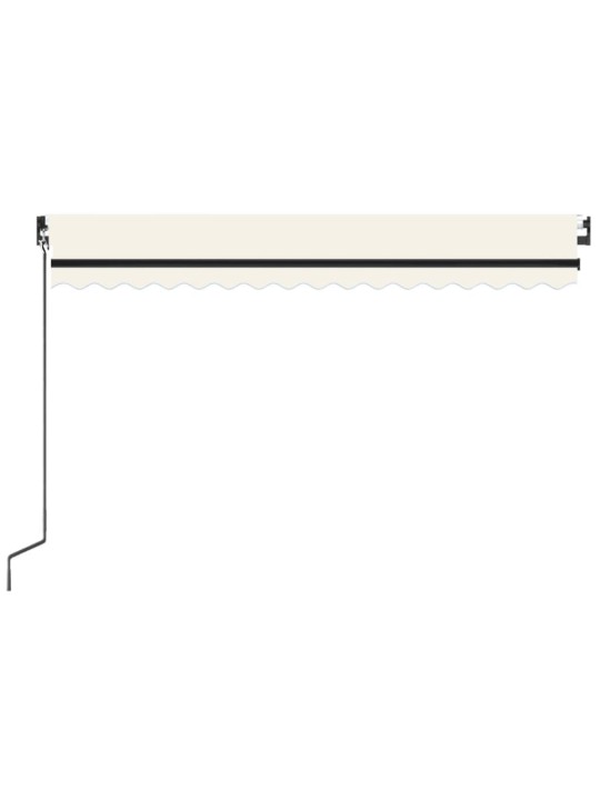 Izvelkama markīze ar led, 450x300 cm, manuāla, krēmkrāsas