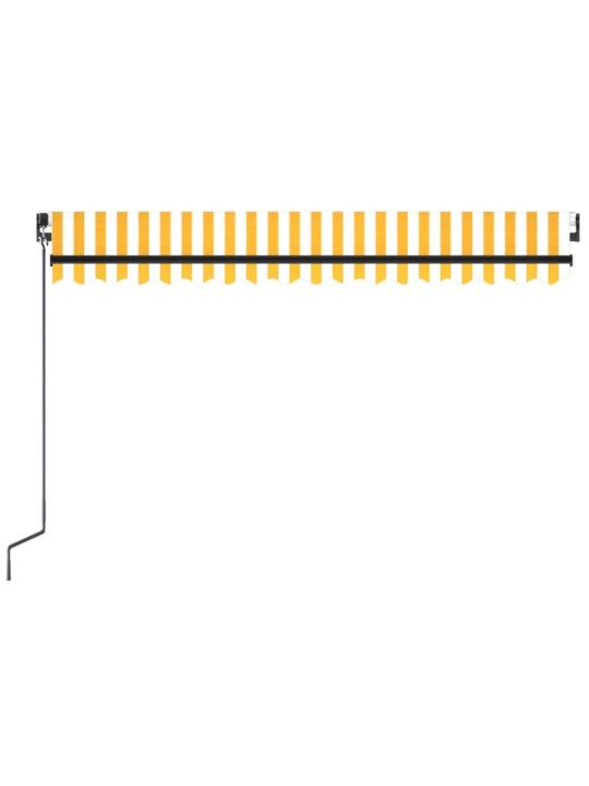 Izvelkama markīze ar led, 450x300 cm, dzeltena un balta