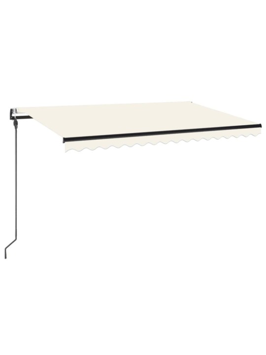 Izvelkama markīze, LED, vēja sensors, 450x300 cm, krēmkrāsas