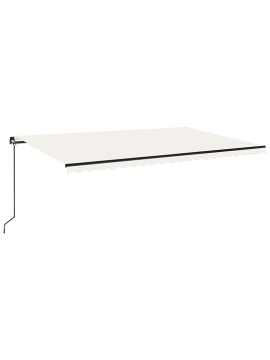 Izvelkama markīze ar LED, 500x300 cm, manuāla, krēmkrāsas
