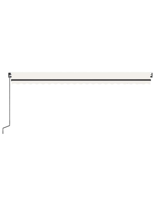Izvelkama markīze ar LED, 500x300 cm, manuāla, krēmkrāsas