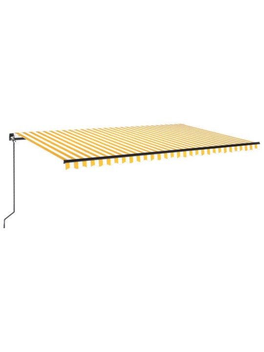 Izvelkama markīze ar led, 500x300 cm, manuāla, dzeltenbalta