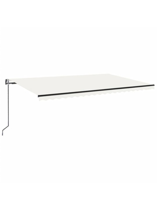 Izvelkama markīze, LED, vēja sensors, krēmkrāsas, 500x300 cm