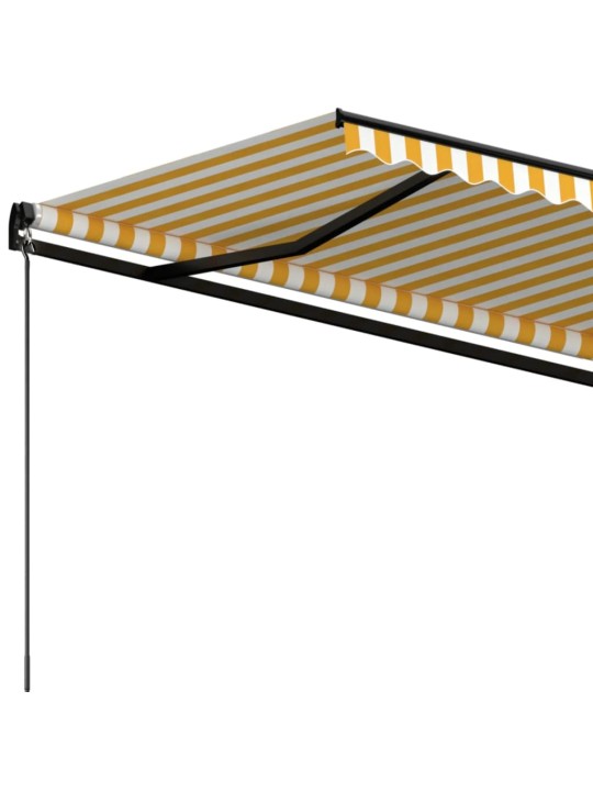 Izvelkama markīze, 400x350 cm, manuāla, dzeltena un balta