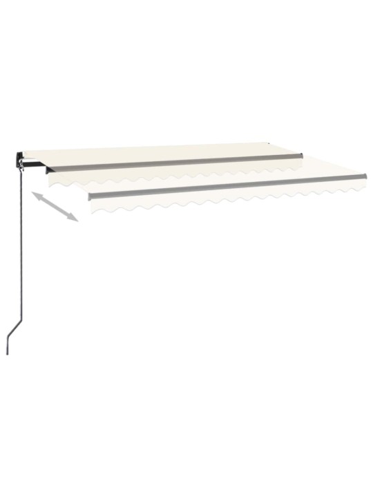 Izvelkama markīze ar LED, 400x350 cm, manuāla, krēmkrāsas