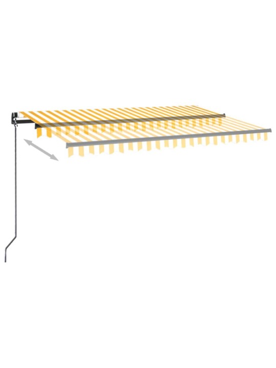 Izvelkama markīze ar led, 400x350 cm, manuāla, dzeltenbalta