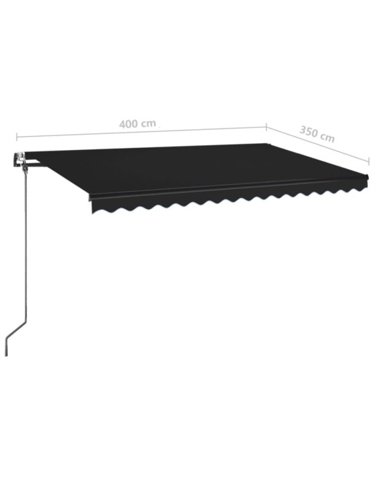 Izvelkama markīze, 400x350 cm, automātiska, antracītpelēka