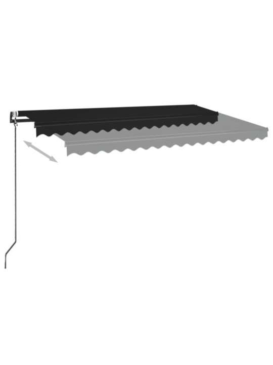 Izvelkama markīze ar led un vēja sensoru, pelēka, 400x350 cm