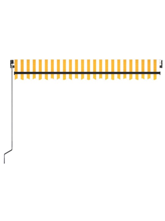 Izvelkama markīze ar led, 450x350cm, manuāla, dzeltena un balta