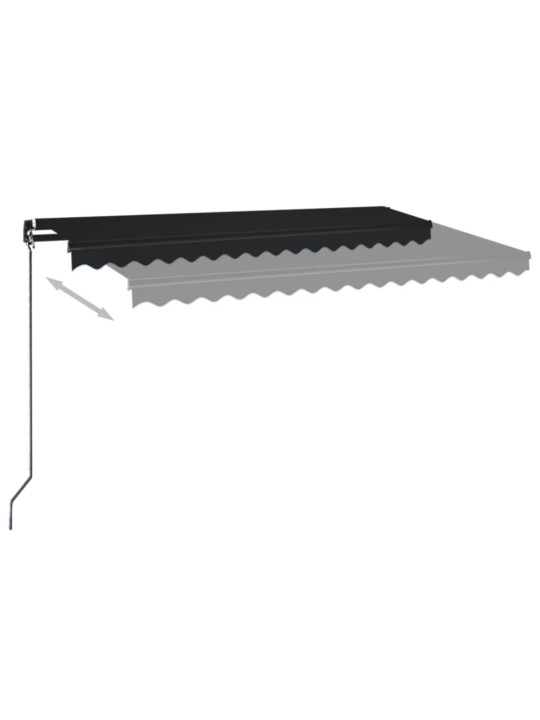 Izvelkama markīze ar led, 450x350 cm, manuāla, antracītpelēka