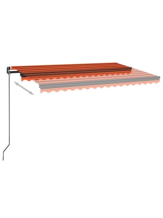 Izvelkama markīze ar led, 450x350 cm, oranža un brūna