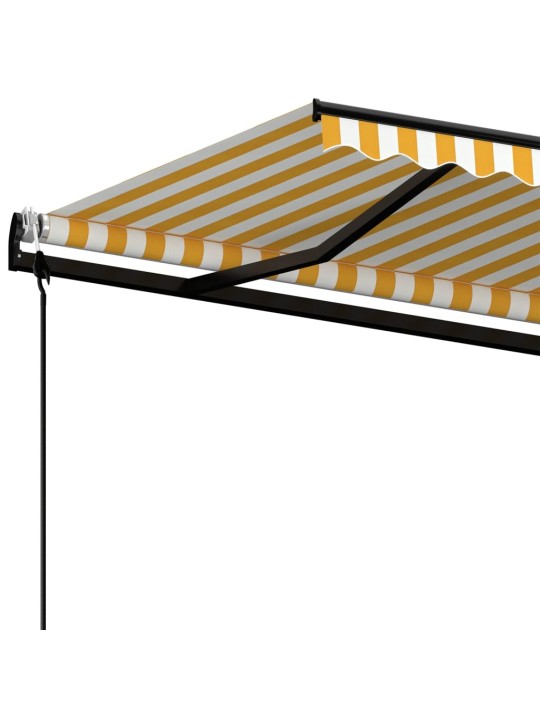 Izvelkama markīze, 450x350 cm, automātiska, dzeltena un balta