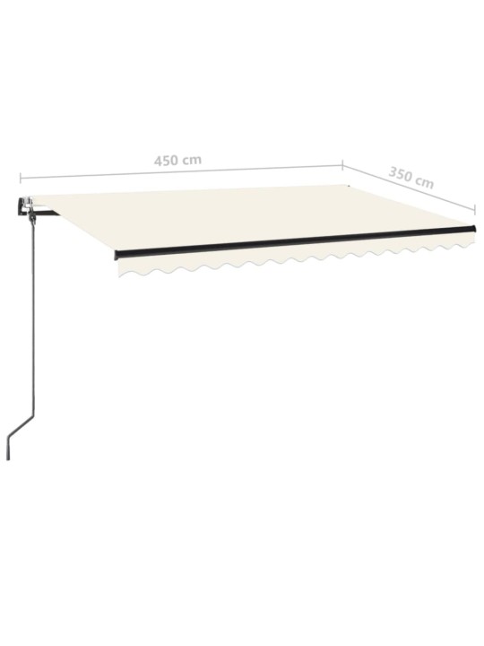 Izvelkama markīze ar led un vēja sensoru, 450x350cm, krēmkrāsas