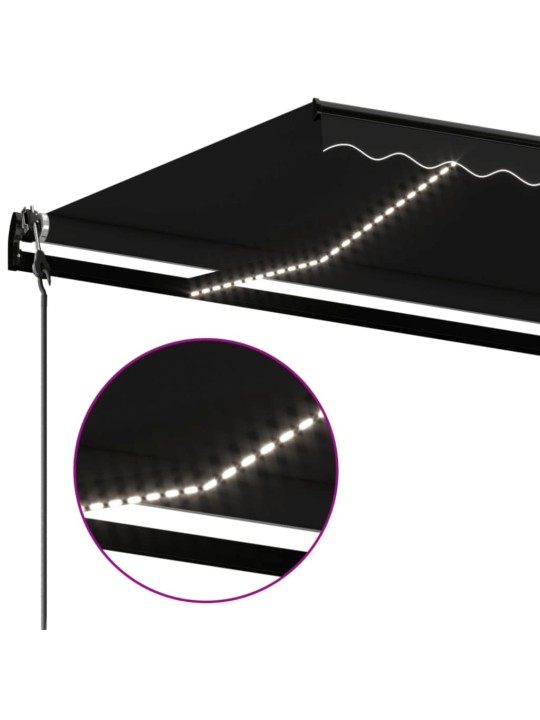 Izvelkama markīze, led, vēja sensors, antracītpelēka, 450x350cm