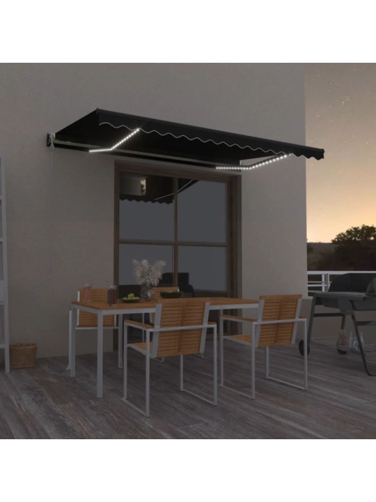 Izvelkama markīze, led, vēja sensors, antracītpelēka, 450x350cm