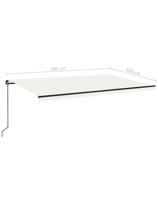 Izvelkama markīze ar led, 500x350 cm, krēmkrāsas