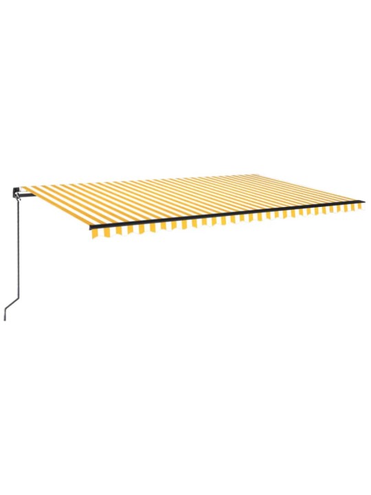 Izvelkama markīze ar led, 500x350 cm, dzeltena un balta