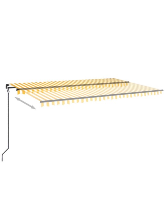 Izvelkama markīze ar led, 500x350 cm, dzeltena un balta