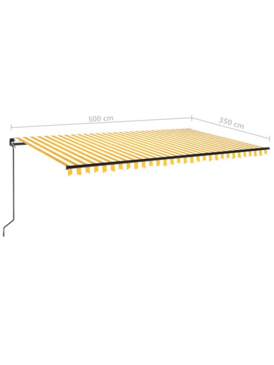 Izvelkama markīze ar led, 500x350 cm, dzeltena un balta