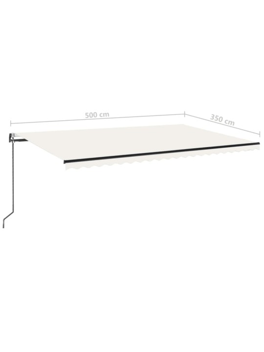 Markīze ar led un vēja sensoru, 500x350 cm, krēmkrāsas