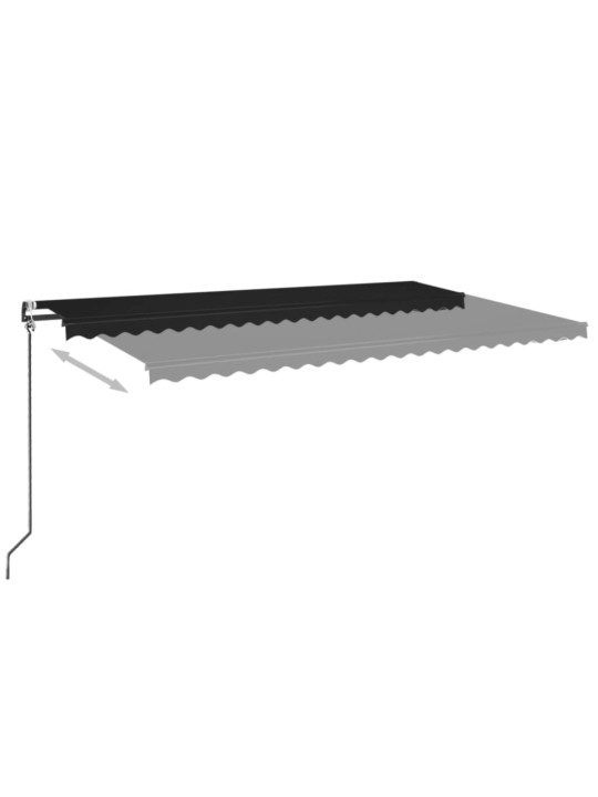 Izvelkama markīze ar led un vēja sensoru, pelēka, 500x350 cm